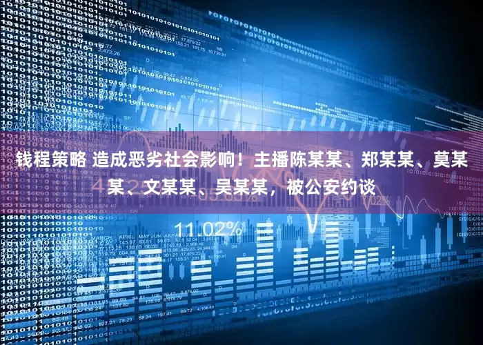 钱程策略 造成恶劣社会影响！主播陈某某、郑某某、莫某某、文某某、吴某某，被公安约谈